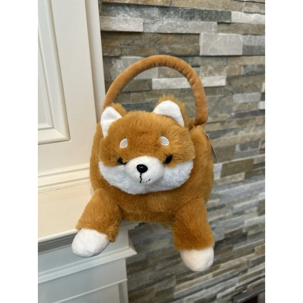 Joyward Plush Brown Dog Easter/Gift/Birthday Animal Basket  9x14 in Kids Decor